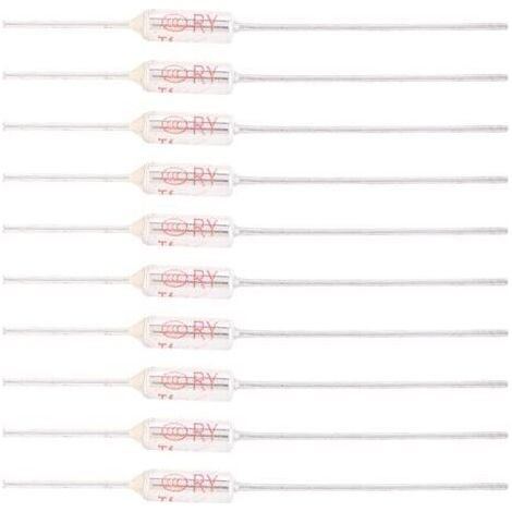10 Pièces Fusible Thermique 250V 10A 77℃, Coupure de Fusible Thermique de Coque Métallique, Fusible de Température TF 72250℃ (77℃)