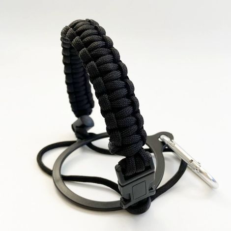 Set di 2 cinghie per borraccia da esterno - cordino per ombrellone - cordino per maniglia - anello di fissaggio - tracolla per borraccia (nero)