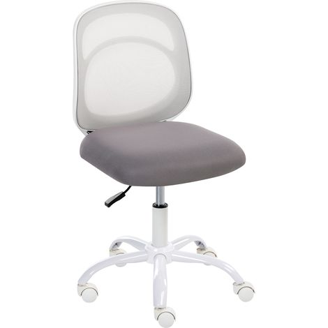 Silla giratoria de escritorio elegante tapizado de tela base de hierro oficina en casa habitación infantil altura ajustable sin reposabrazos gris Blissful