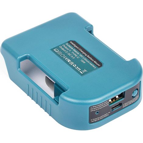 Adapter kompatibel mit dem Makita 18V Lithium-Ionen-Akku mit USB-A-Ladegerät und Typ-C-Netzteil kompatibel mit dem Makita 18V Lithium-Ionen-Akku (5V 2,1A Ausgang) (1/5)