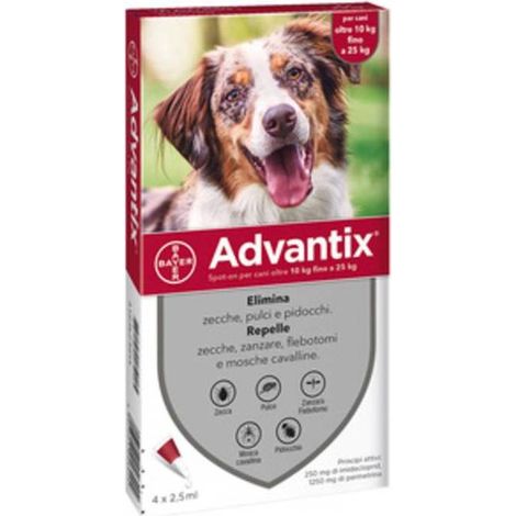 ADVANTIX SPOT ON 4 PIPETTE CANI 10-25 KG