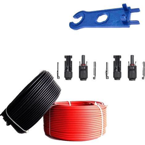 Câble d'extension pour panneaux solaires, résistant aux UV, plusieurs options de longueur, 32.8FT 12AWG (1/2)
