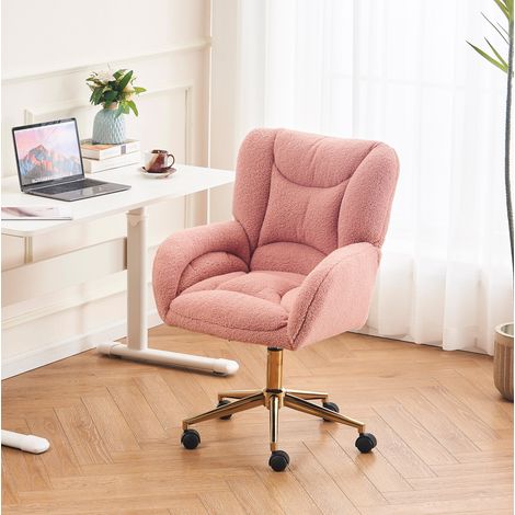 Sedia scrivania girevole regolabile Teddy rosa OKMYHOME (1/5)