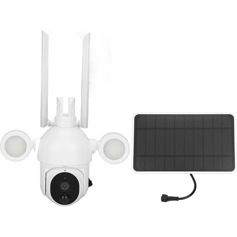 Caméra surveillance solaire extérieure B300 1080P avec lampe, détection corporelle PIR, fonction talkie-walkie bidirectionnelle (1/5)
