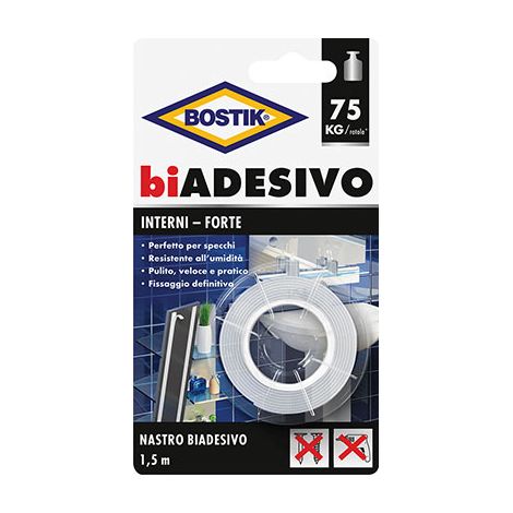NASTRO BIADESIVO INTERNI BOSTIK - MM 19 ML 1,5- 6 pezzi