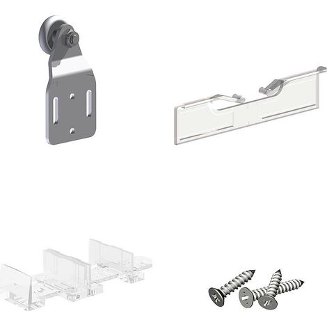 Slid'Up By Mantion – Kit pour 1 porte coulissante SLID'UP 110 jusqu'à 45 kg – Garniture complète avec 2 montures, butée, guide et visserie – Garantie 5 ans