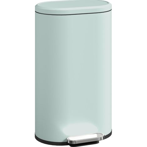 Pattumiera cucina a pedale 30 L con coperchio soft-close, metallo, verde, 36,5 x 31 x 61 cm (1/5)