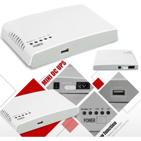 TRADE SHOP - Mini Ups Alimentatore Portatile Batteria Ricaricabile Q-a212 17 W Backup Router - (1/5)