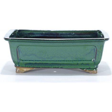 Vaso bonsai smaltato rettangolare cm. 32 Verde (1/2)
