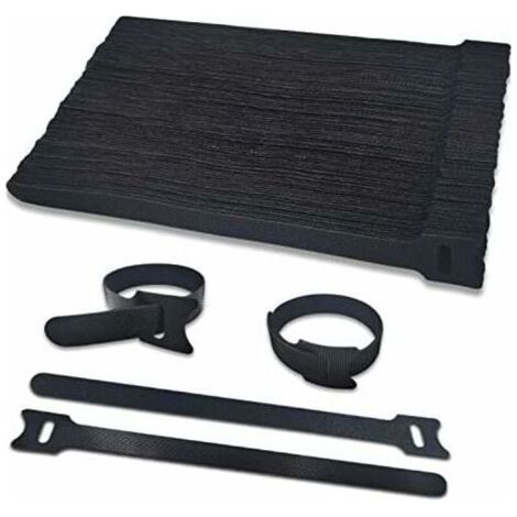 Attache Câble 100pcs Scratch Serre Cable Bande 200mmx12mm Sangle Réutilisable Câble Management Facile à Couper pour Ranger et Organiser Tous Les Câbles, 12mm de Large Non-adhésif Bande Hook & Loop (1/4)