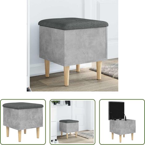 Banc de couloir - Banc de rangement gris béton 42x42x46 cm bois d'ingénierie (1/5)
