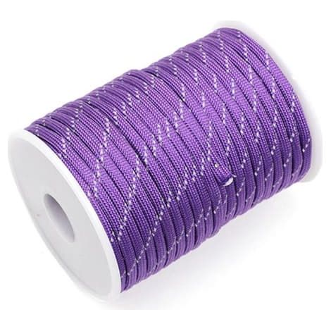 Corde de parachute réfléchissante 550, violette (1/4)