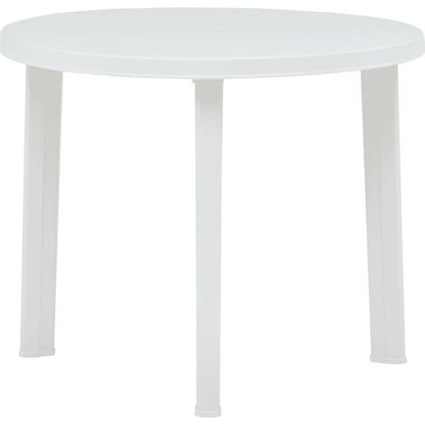 Table de jardin ronde plastique blanc Assoa (1/3)