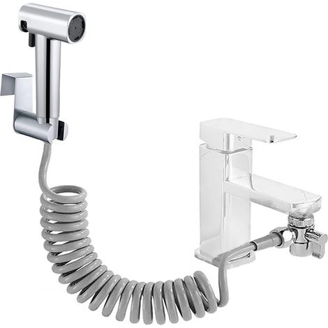Bidet Sprayer Kit, ABS Dual Mode Bidet Sprayer with 2-Way Shower Diverter, 150cm Shower Hose and Shower Holder (1/5)
