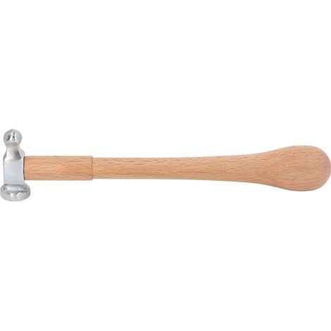 Mini marteau à tête ronde en acier à haute teneur en carbone, manche ergonomique en bois, boule pour la fabrication de bijoux en orfèvrerie (1/5)