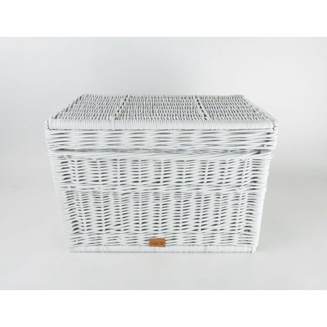 Baúl de juguetes de mimbre blanco 60