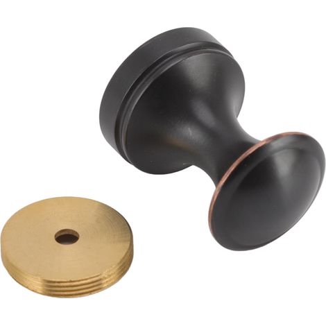 Patère murale simple et élégante en cuivre noir, idéale pour les salles de bain et les salons de coiffure. (1/5)