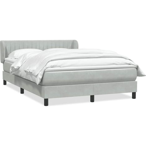 Maison Exclusive - Sommier à lattes de lit et matelas gris clair 160x220cm velours