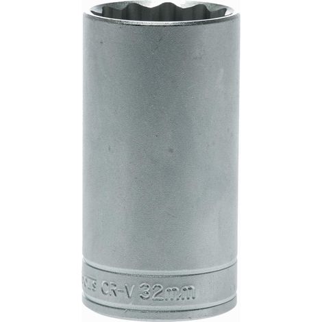 Vaso largo de 12 caras con mango de 1/2", 32 mm (1/2)