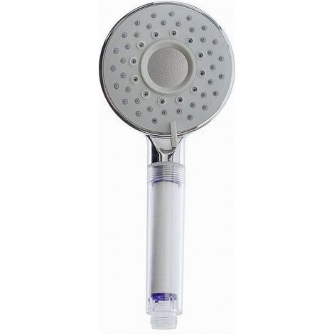 Trade Shop - Soffione Doccia Doccetta Multigetto Rotondo Moderno 10.5x25.5 Cm Massaggio 79698 - (1/3)