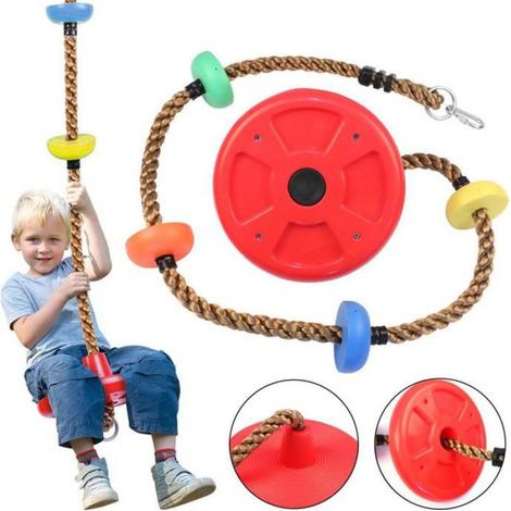 Corde d'escalade de Fitness pour enfants, avec plates-formes et siège de balançoire à disque, ensemble de balançoire d'extérieur (1/4)