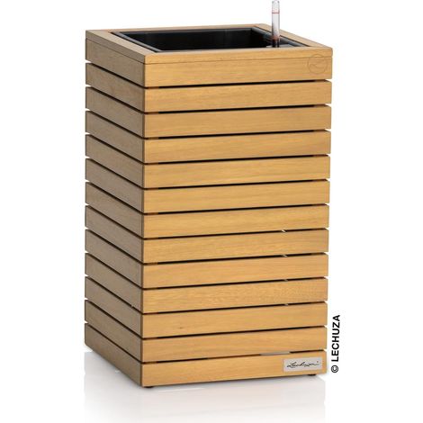 LECHUZA® PALO Natural Wood 35 high - Komplettset FSC 100 % Eukalyptus grandis (1/4)
