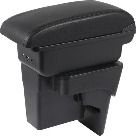 Compatible avec KIA K3 2023-2025, organisateur de console centrale de voiture à double compartiment avec 3 ports USB (noir) (1/5)