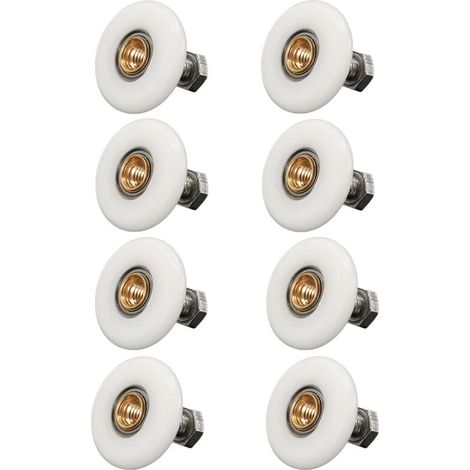 8 Pcs Rouleau Porte Douche 19mm Roulette Douche en Cuivre Roue pour Salle de Bain (1/5)