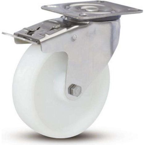 RUEDA 100 GIRATORIA PLATAFORMA INOX NYLON FRENO 150K
