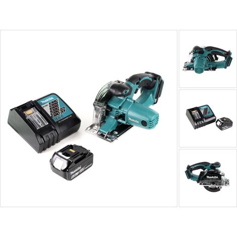 Makita DCS 552 RG1 Sierra circular de mano para metal con batería de 18 V y 136 mm + 1 batería de 6,0 Ah y cargador + hoja de sierra y gafas protectoras (1/5)