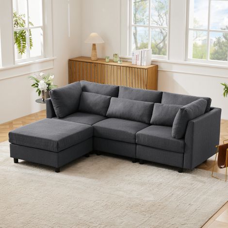 Modernes Design, Polstermöbel, Sofa, Dreisitzer-Sofa, Wohnzimmersofa, Ecksofa mit Fußhocker, L-förmiges Ecksofa, Video verfügbar