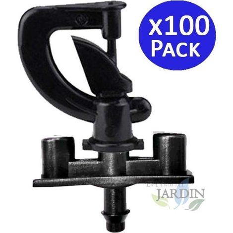 Set di 100 Microaspersore per irrigazione Ballerina invertita 360º, raggio 2 a 2,5 m