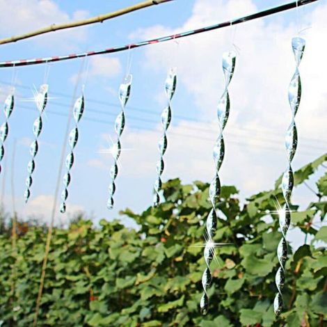 Répulsif Oiseaux - Spirale Réfléchissante Rotative - Pour Jardin Potager Balcon Terrasse - Lot de 12 Pièces 30 cm (1/4)