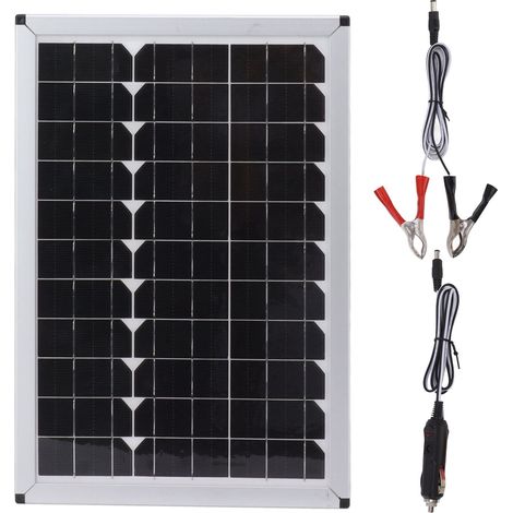 Panneau solaire monocristallin 100W 18V portable pour voiture, ordinateur portable et lampes - Dimensions 40x27 cm (1/5)
