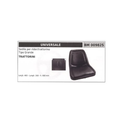 Siège de tracteur de pelouse UNIVERSAL Rider largeur 460 mm longueur 560 mm h. 460 mm