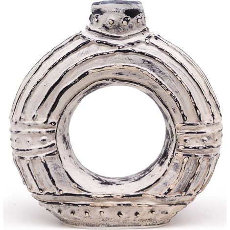 Vase Rond en Forme de Donut - Crème 18cm- Vendu par 1 (1/4)
