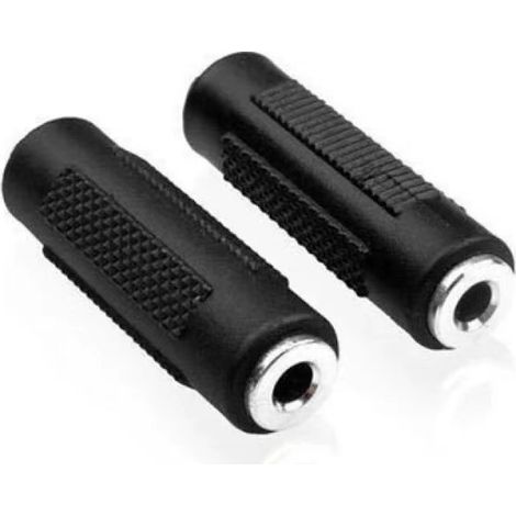 3.5mm nickel-plated female-to-female stereo audio adapter, 3.5mm female-to-female adapter, 3.5mm straight connector. (1/5)