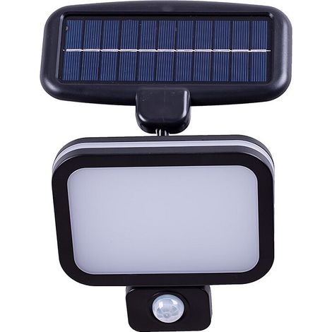 Proiettore a energia solare 62 LED con rilevatore di movimento 500 Lumen Nero - VINCA