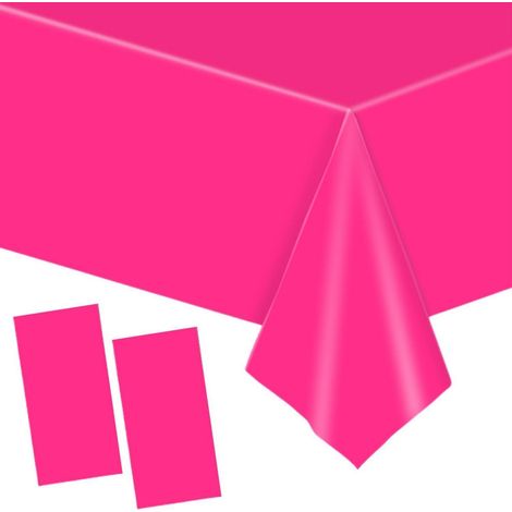 2er Set Einweg Tischdecke Hot Pink 137x274cm Wasserdicht für Partys