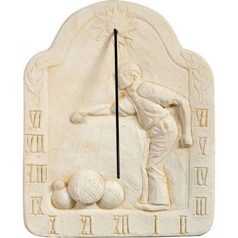 Cadran Solaire motif Pétanque Pierre naturelle 36cmx46cm (1/2)