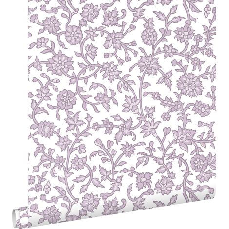 papier peint fleurs vintage lilas violet  - ESTAhome (1/5)