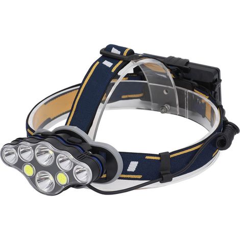Wiederaufladbare, superhelle Stirnlampe mit 8 LEDs, wasserdicht (IPX4), Taschenlampe (1/5)
