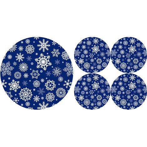 Juego de manteles individuales redondos 1+4 - nieve (1/3)