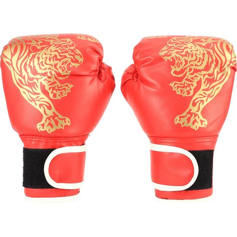 Gants de boxe Taekwondo rouges pour adultes et enfants - Entraînement Sanda, arts martiaux (1/5)