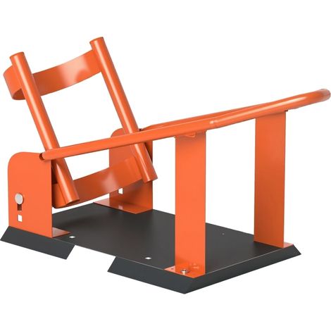 Bloque-roue moto réglable pour roue avant 15 à 21 pouces, support en acier stable 816,5 kg, 3 hauteurs, fixation au sol pour entretien et parking, orange - CHICFURN (1/5)