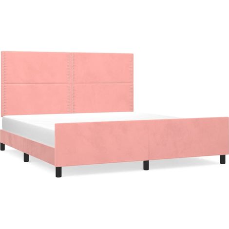 Maison Exclusive - Giroletto con Testiera Rosa 160x200 cm in Velluto (1/5)