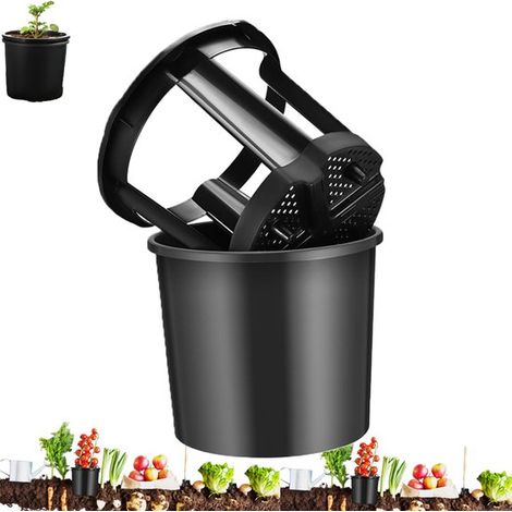 Pot de culture pour pommes de terre - Jardinière noire - Pot pour pommes de terre et arachides - 29 cm x 26,5 cm - Noir - Pot pour semis - Pot de jardin - Idéal pour la culture de patates douces, d'ar (1/5)