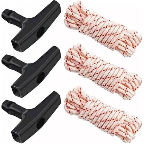 Confezione da 3 corde di trazione universali da 3,5 mm (10 piedi) con maniglia per tosaerba, generatori, motoseghe e piccoli motori (1/4)