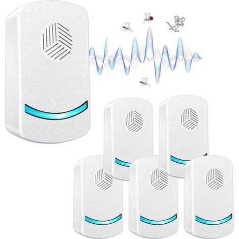 6 PCS Repulsif Ultrason Souris Anti-Rongeurs Insectes,Ultrason Anti Moustique Ultrason Souris et Rats, Insectes Répulsif Électronique Anti Souris, Rats, Fourmis, Araignées, Moustiques, Cafards-DOU