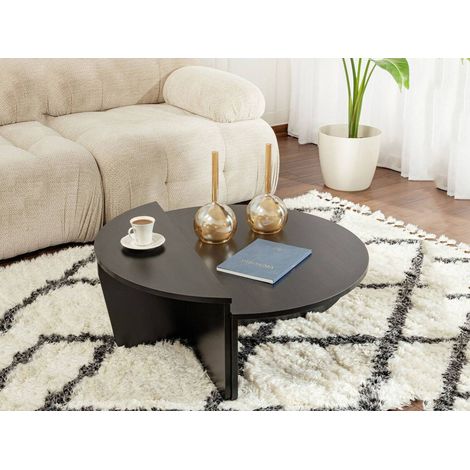 Dmora - Wohnzimmertisch Parete, Niedriger Wohnzimmertisch, Kaffeeregal, Couchtisch für Sofa, 90x60 h35 cm, Schwarz (1/5)